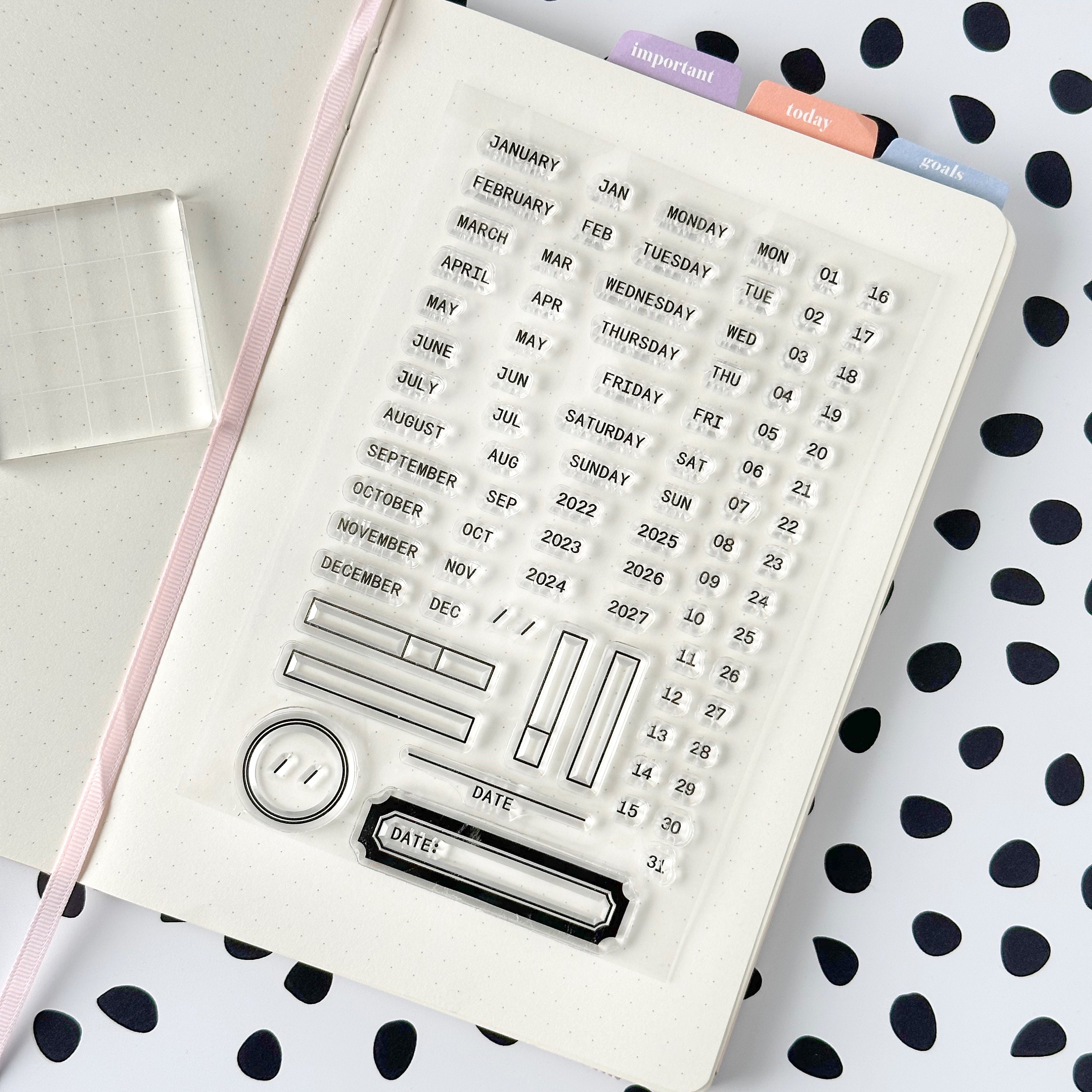 Clear Planner Stamps - Days of the Week and Icons – Mint Maker Studio Ltd
