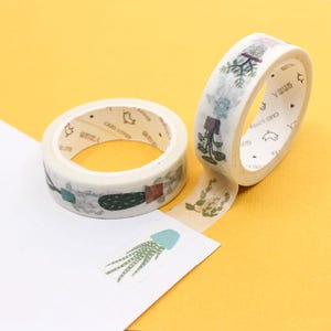 Sukkulenten und Kaktus Pflanzen Muster Washi Tape, Japanisches Klebeband, Wüstenpflanzen, Karte Zubehör, Scrapbooking, Papierklebeband | R-AL012-30