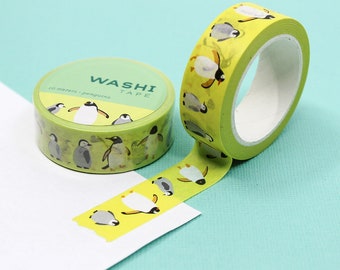 Nastro Washi simpatici pinguini, Washi animali invernali, nastri artigianali per amanti degli animali, nastri e adesivi per pianificatori di pinguini artici / Forniture BBB / R-RGW048