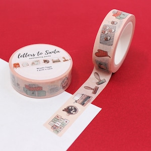 Nastro Washi con lettere a Babbo Natale, nastri per oggetti natalizi, nastri Washi per regali, nastri e adesivi rosa per pianificatori natalizi / BBB Supplies / R-RPP010H