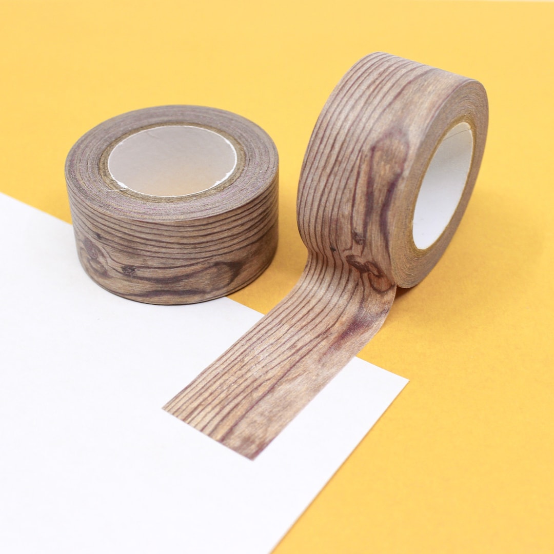 Warm Light Wood Grain Washi Tape, Light Brown Wood Grain Paper Tape
