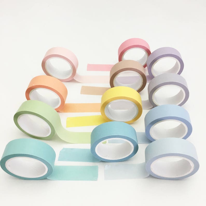 DIVERSEBEE Pastel Washi Tape Set, 5 Rolls Decorative Scrapbook Tape, Cute Craft Tape, Scrapbooking Bullet Journal Supplies, Bible