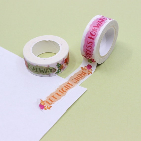 Be Kind Always Words of Affirmation Washi, Let Your Light Shine Bible Journaling  Tape, Press Forward Washi Tape BBB Supplies R-M160 