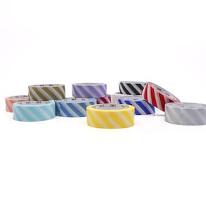 Cinta adhesiva de rayas diagonales MT, cinta adhesiva de rayas de varios colores, cintas adhesivas para planificadores y diarios MT Stripe / BBB Supplies / R-ST011
