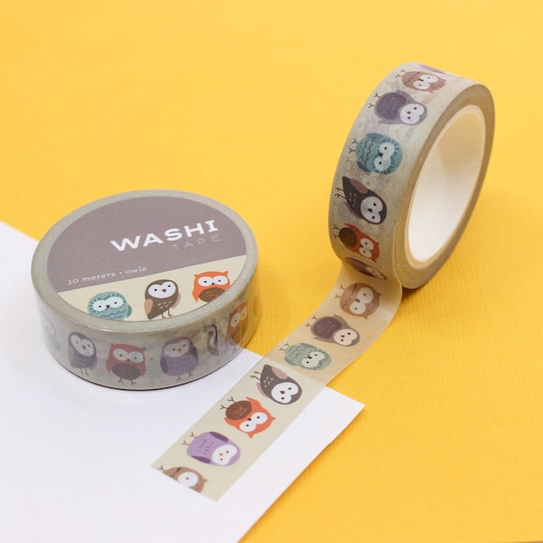 Woodland Forest Creatures Owl Washi Tape, Animal Lover Craft Tapes, Cute Forest Animal Owl Planner Tapes & Stickers | BBB Supplies | RGW045