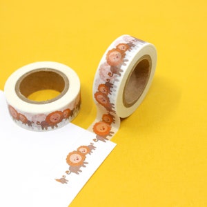 Cute Little Lion Washi Tape, Lioness Washi Tape, Safari Lion Washi, Lion Family Washi Tape, Animal Lover Washi | BBB Supplies | R-ZH1653