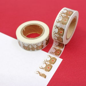 Cute Rudolph the Red Nose Reindeer Washi Tape, Deer Washi Tape, Christmas Deer Washi, Reindeer Washi Tape | BBB Supplies | R-ZH1930