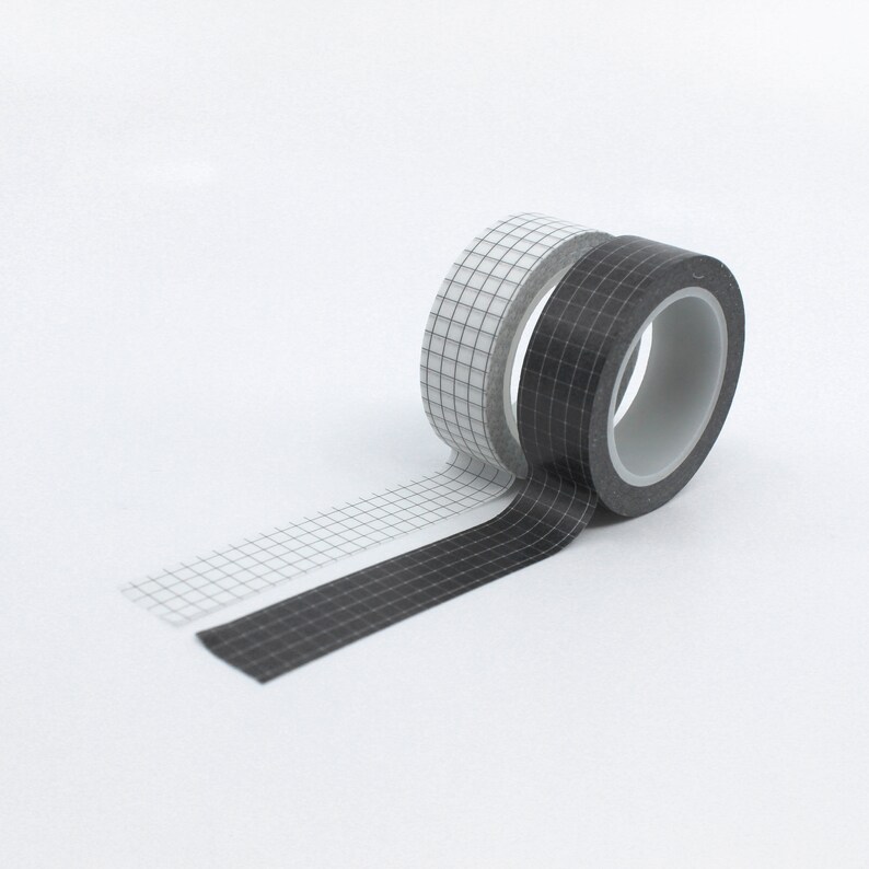 Calendaring Tape Supplies Black White OR Grey Grid Pattern Washi Tape Journaling Washi Tape BBB SUPPLIES R-GH345 R-GH344 GH1-007