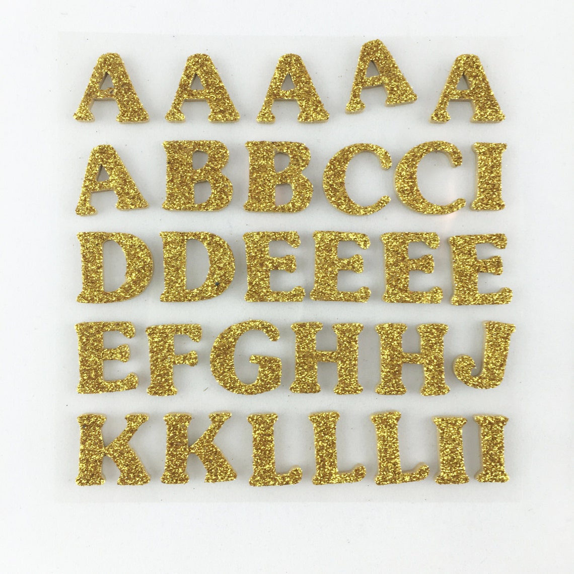 Gold Glitter Foam Letter Stickers Scrapbooking Craft Supplies Etsy