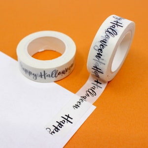 Happy Halloween Cursive Text Pattern Washi Tape, Halloween Decor Washi Tape, Halloween Party Supplies Tape | BBB Supplies | R-GH2-007