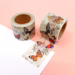 Vintage Butterfly Pattern Washi Tape, Retro victorian Style Butterfly and Florals Washi, Classic Vintage Washi | BBB Supplies | R-ZH1458