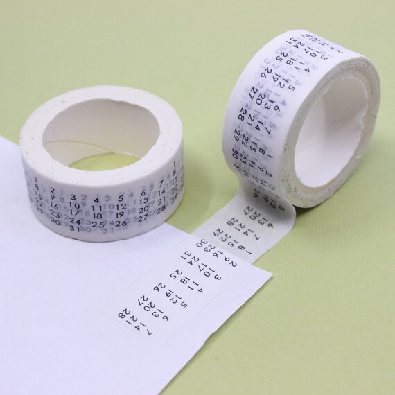 Calendar Dates Washi Tape, Journaling Washi Tapes, Bible