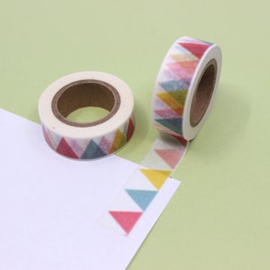 Colorful Triangle Flag Washi Tape, Pastel Triangle Washi Tapes, Geometric Triangle Washi, Triangle Border Tape  | BBB Supplies | R-ZH1691