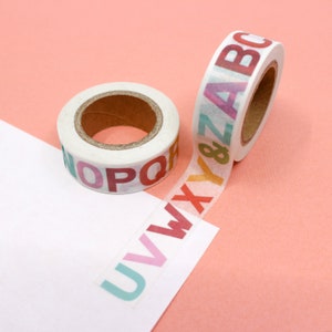 Cinta washi con letras del alfabeto multicolor, cinta washi con texto, cinta washi con letras iniciales, cinta con letras del alfabeto / BBB Supplies / R-ZH1564