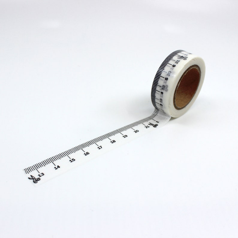 Black and White Tape Measure Ruler With Scissors Symol Pattern Etsy
