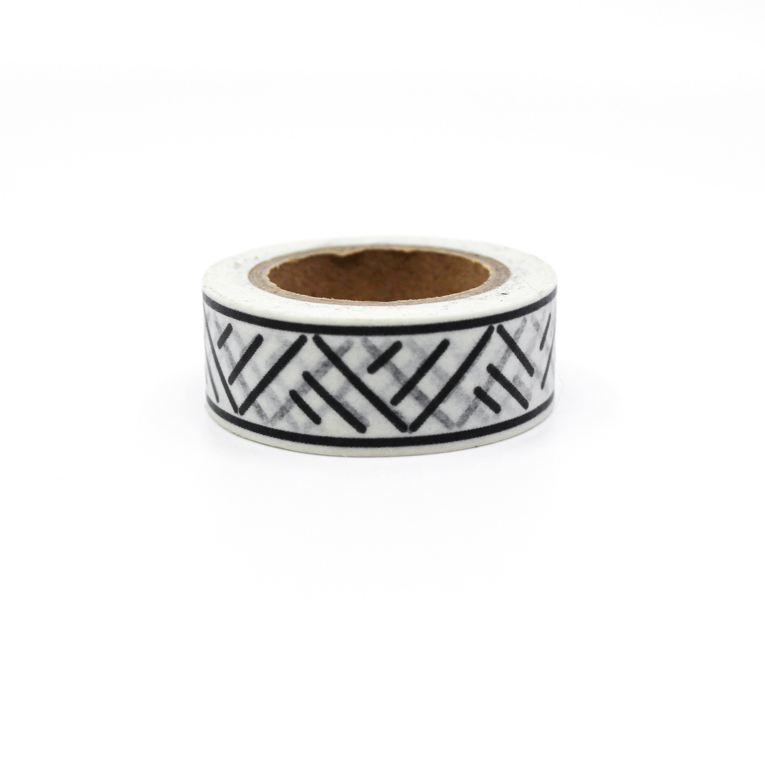Black & White Line Chevron Pattern Washi Tape, Border Lines Washi
