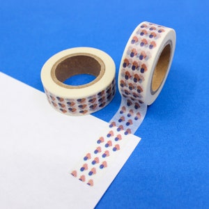 Tiny American Flag Heart Washi Tape, America Flags Craft Tape, Scrapbooking Gift Wrapping, Journaling Washi Tapes | BBB Supplies | R-ZH0935