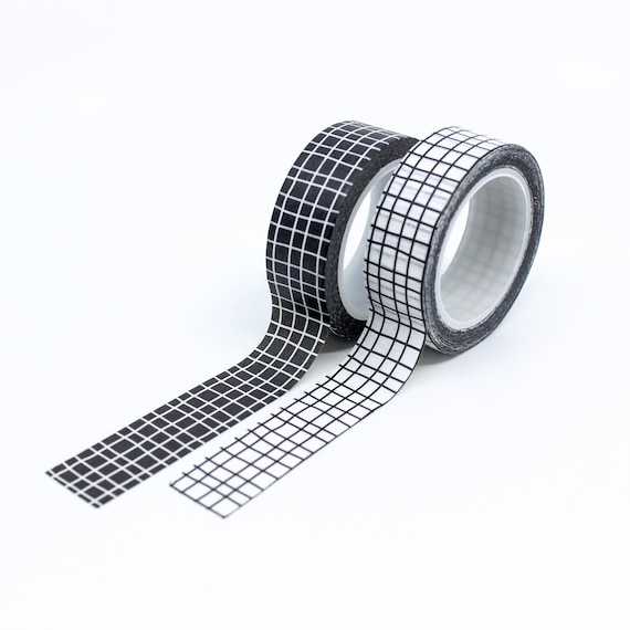 Solid Color Grid Washi Tape - White