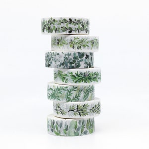 Kolekcja taśm washi Greenery Vines, taśma washi Eucalyptus, taśma washi Cactus, taśma washi Olive Branch, Berry Greenery // Materiały BBB // R-GH6-005