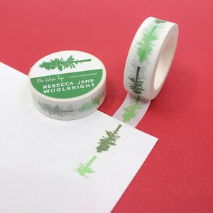 Nastro washi Northwest Pine Trees, nastro di carta Pine Trees, nastri di alberi Winer Forest, nastro di carta per alberi di Natale / BBB Supplies / R-RJW005