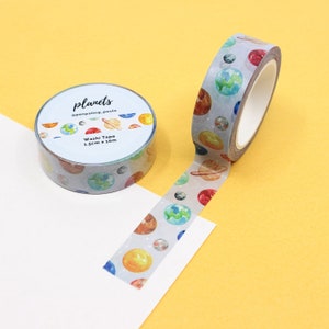 Science and Outer Space Planets Washi Tape, Celestial Planet Washi Tape, Planetoid Washi Tape, Kids Science Washi |  BBB Supplies | R-RPP023