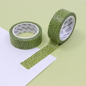 Yellow Green Modern Dots Washi, Lime Green Abstract Animal Print Tapes, Random Dots Abstract Pattern Planner tape | BBB Supplies | R-RPX021