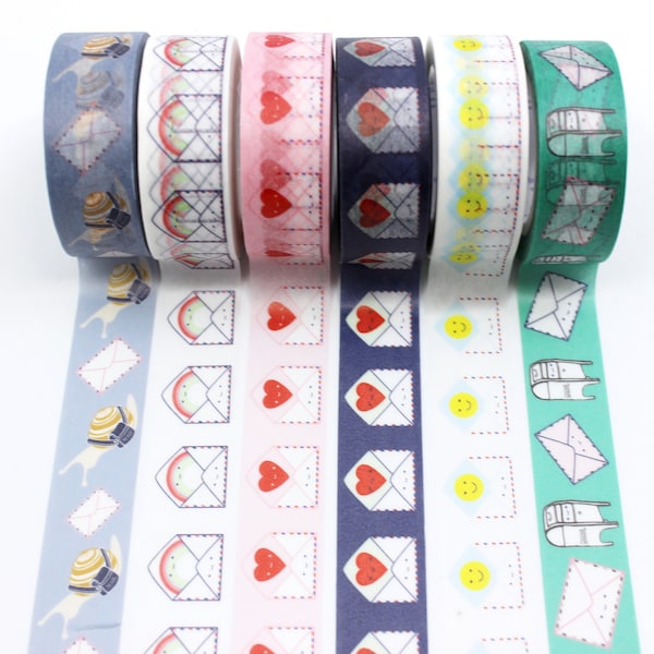 Snail Mail Washi Collection, Mailbox Washi Tape, Love Letter Paper Tape, Mailed with Love Tape, Snailmail Washi // BBB Supplies // R-RLP