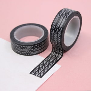 Black Squiggly Swirl Line Pattern Washi Tape, Spiral Pattern Washi Tape, Black and White Washi Tape, Border Washi | BBB Supplies | R-GH006