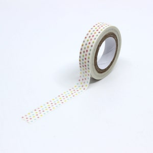 Cinta Washi de lunares de color pastel suave, lunares de color para niños pequeños, lunares de color circo, lunares para niñas pequeñas // Suministros BBB // R-M175