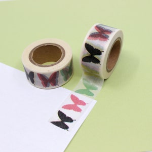 Colorful Pretty Butterfly Pattern Washi Tape, Simple Butterfly Outline Washi Tape, Planner Tapes and Stickers | BBB Supplies | R-ZH1675