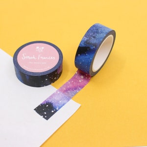 Paarse en blauwe Galaxy-washi-tape, sterrenbeeld sterrenbeeld-washi, paarse sterrenhemel stickers en plannertapes | BBB-benodigdheden | R-RSF018