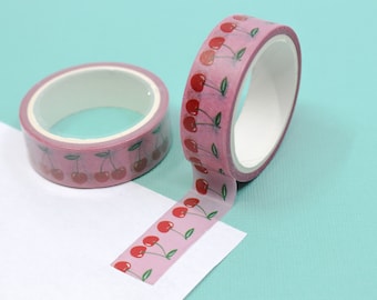 Cute Cherry Pattern Washi Tape, Cherry Bomb Craft Tape, Cherry Pie Baking Fruit Washi, Summer Fruit Washi Tape |  BBB Supplies | R-GH504