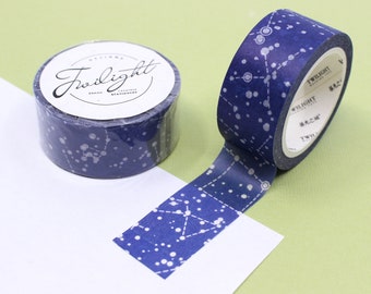 Constellation Pattern Washi Tape, Astronomy Blue Night Sky Stars Pattern Washi Tape, Starry Night Planner Tapes | BBB Supplies |  R-AL024