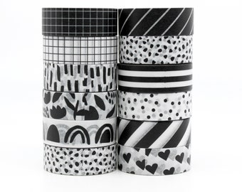 Black and White Tape | Etsy
