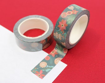 Happy Holiday Gingerbread Man and Other Holiday Treats Pattern Washi Tape, Heart and Circle Cookies Paper Tape // BBB Supplies // R-GH3-018