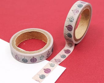 Retro Holiday Ornament Washi Tape, Christmas Balls Paper Tape, Vintage Modern Christmas Tree Ornaments Tape | BBB Supplies | R-M348