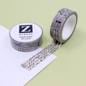 Vintage Botany Washi Tape, Butterfly and Moth Insect Washi Tape, Bugs Washi, Black & Grey Butterfly Planner Tapes | BBB Supplies | R-RZS022