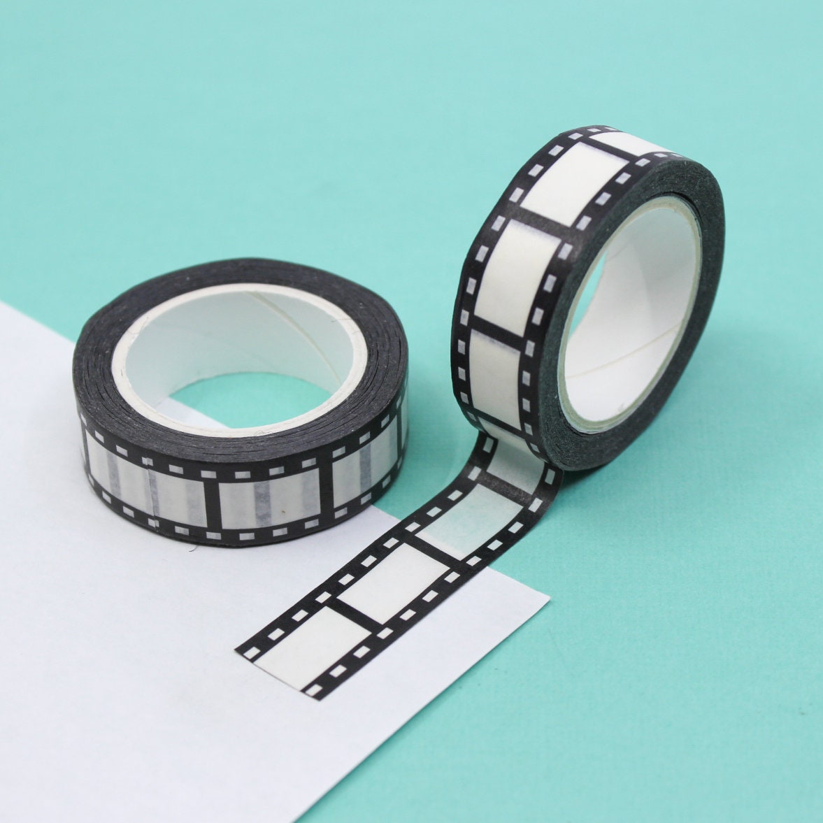 Black and White Film Strip Washi Tape, Slim Movie Reel Paper Tape, Wide Vintage  Camera Film Scrapbooking Stationarytape // R-GH124 