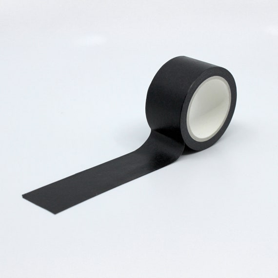 Wide Solid Black Washi Tape Japanese Paper Tape Elegant Etsy