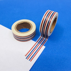 Red, White and Blue America Stripe, Fourth of July Washi Tape, American Flag Stripe Tapes, Fourth of July Washi | BBB Supplies | R-ZH0650