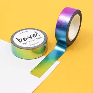 Rainbow Foil Washi Tape, Colorful Ombre Foil Paper Tape, Metallic Foil Washi Tapes, Pride Rainbow Tapes | BBB Supplies | R-AL039W