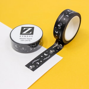 Moonlight Moth Celestial Symbole und Mystisches Symbol Washi Tape, New Age Moon Washi, Insekt Motte Washi | Zubehör | R-RZS018