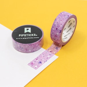 roze glittersterren washitape, papier tape kleurrijke sterren astronomiepatroon, confetti sterren planner dagboektapes | BBB-benodigdheden | R-RPX015