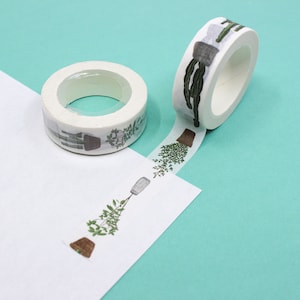 Ruban adhésif Washi pour plantes succulentes en pot, Ruban adhésif pour cactus, Washi pour plantes du désert, Stickers bébés plantes et adhésifs pour agenda | Fournitures BBB | R-AL002-15