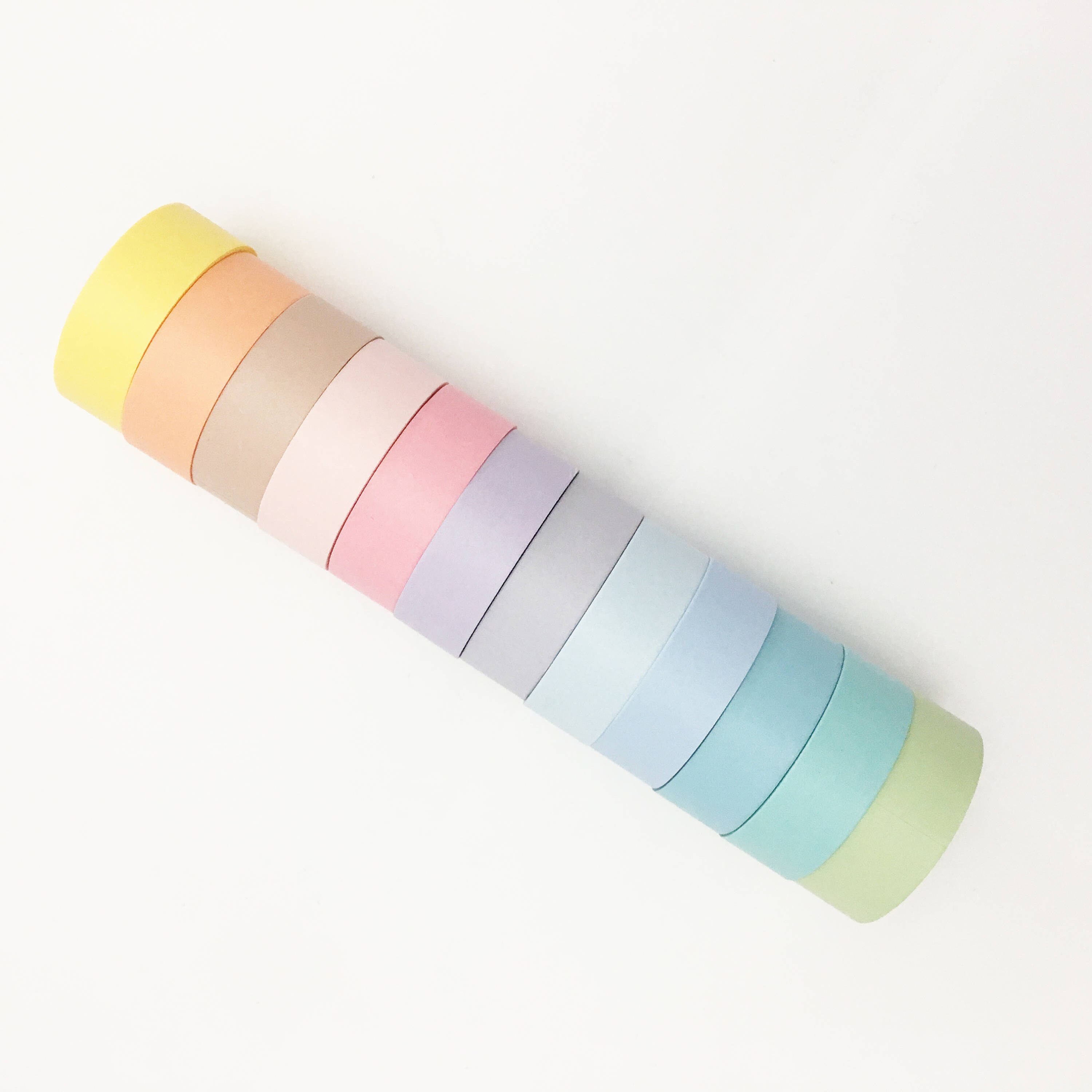 Solid Rainbow Pastel Washi Tape Full Set Card Scrapbooking Etsy