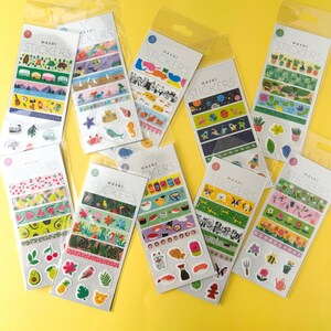Washi Tape Sticker Sheets, Floral Tropical Washi Stickers, Cat and Dog ...