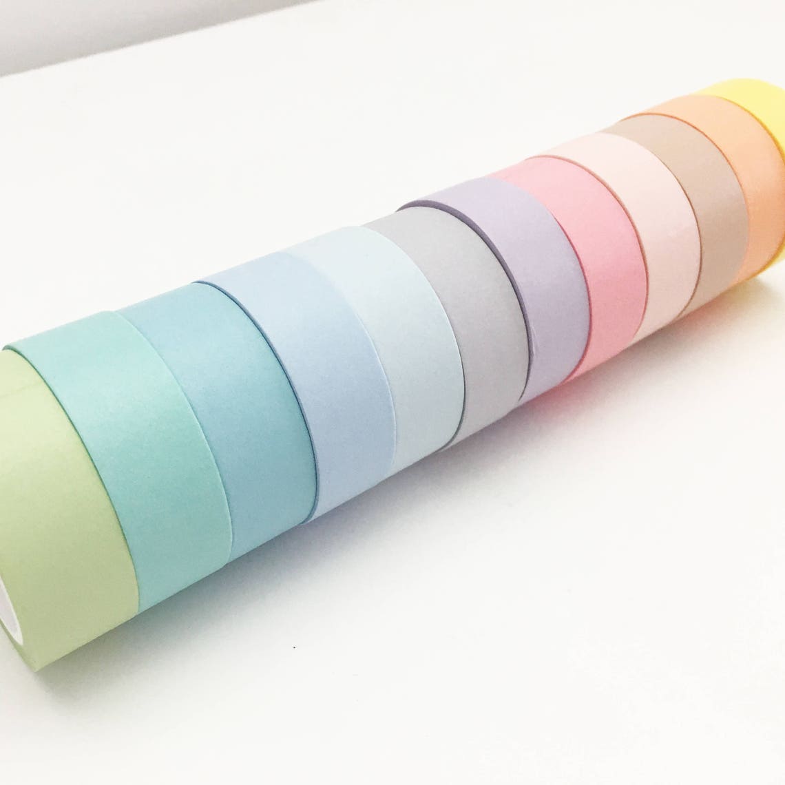 Solid Rainbow Pastel Washi Tape Full Set Card Scrapbooking Etsy
