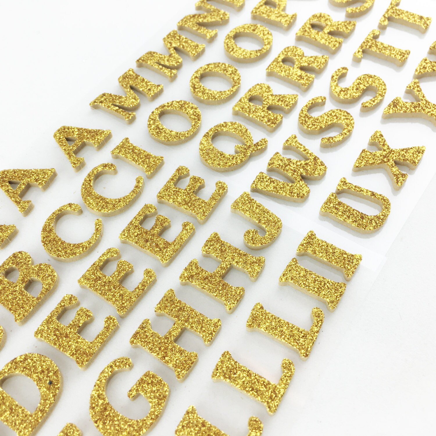 Gold Glitter Foam Letter Stickers Scrapbooking Craft Supplies Etsy UK