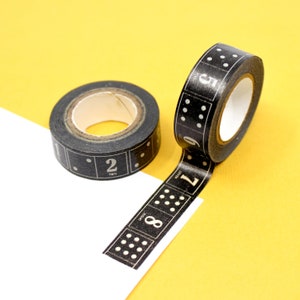 Black and White domino Pattern Washi Tape, Game Playing Washi Tape, Family Game Night Washi, Dominos Washi Tape | BBB Supplies | R-ZH1308