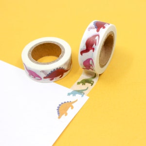 Fun Colorful Dinosaur Washi Tape, Kid Friendly Washi, Animal Children&#39;s Drawing, Paleontologist Dinosour Washi | BBB Supplies | R-ZH1905